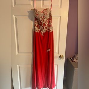 La femme light red Prom Dress